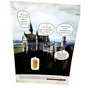 1970 Winston Super King Cigarettes Vintage Print Ad
